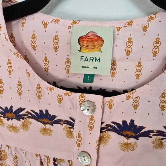 NWOT FARM RIO Dream Garden Pink Mini Dress Size Large - Picture 8 of 10